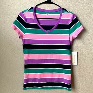 Tommy Hilfiger Women’s Essential Favorite Stripe V-Neck
